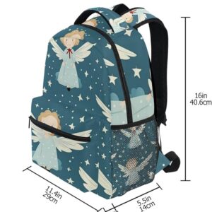 Mochila escolar backpack com anjos meninos e estrelas